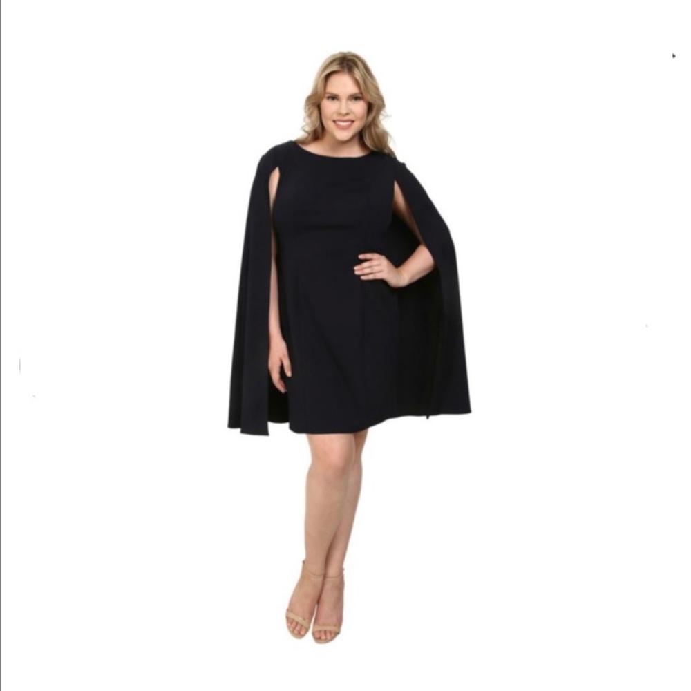 BELLE BADGLEY MISCHKA Black Dress Cape Size 14